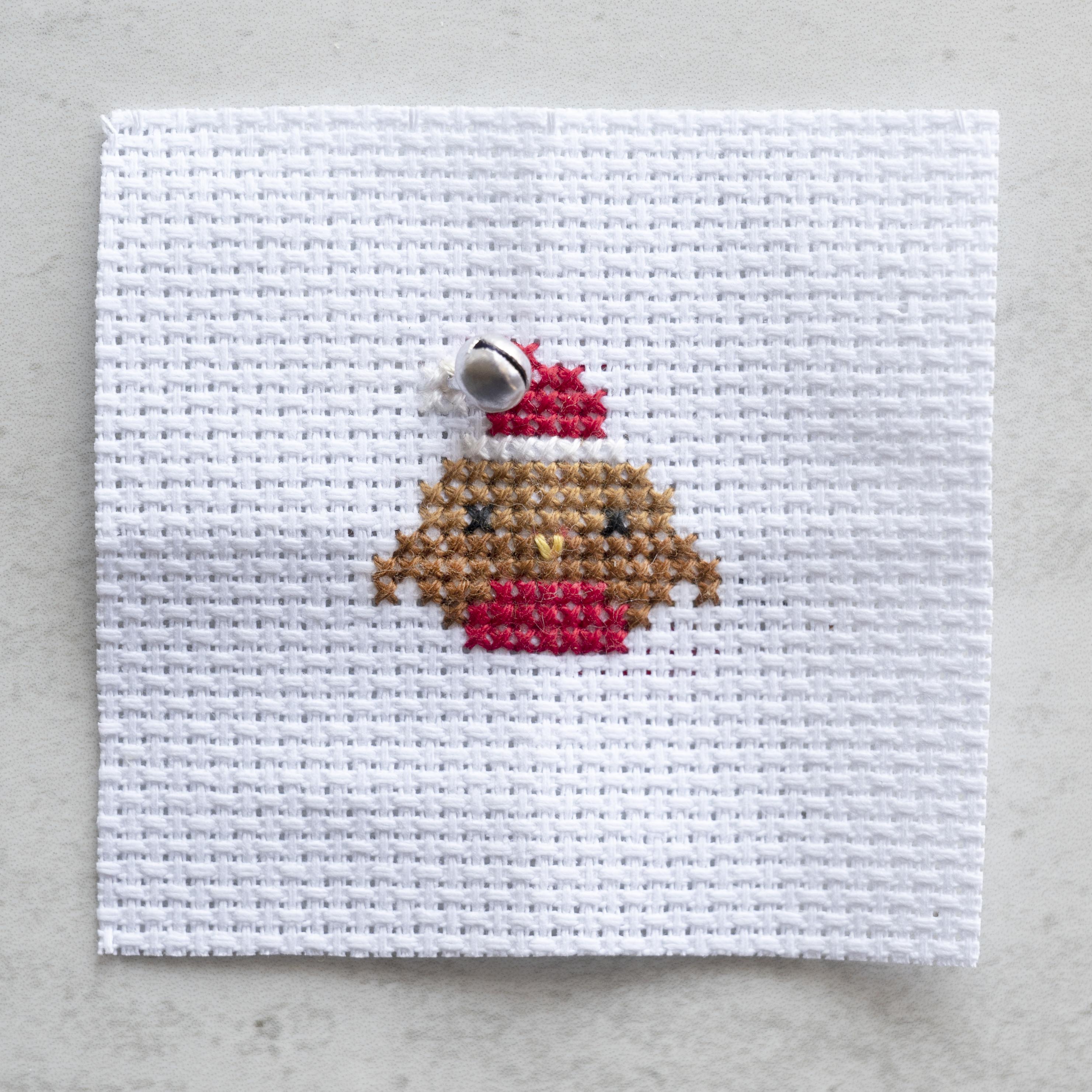 Mini Cross Stitch Kit With Kawaii Apple In A Matchbox