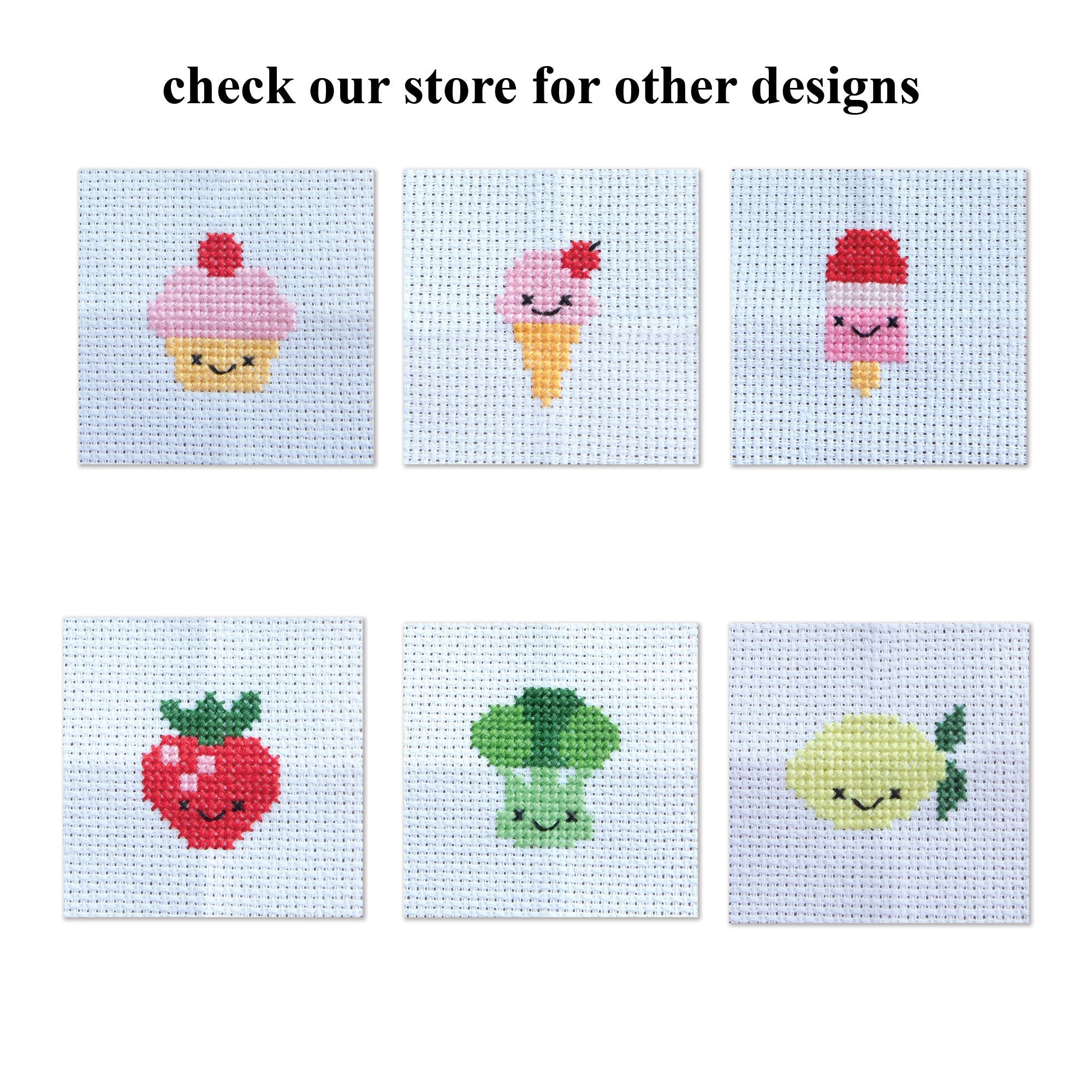 Mini Cross Stitch Kit With Kawaii Cup Cake In A Matchbox