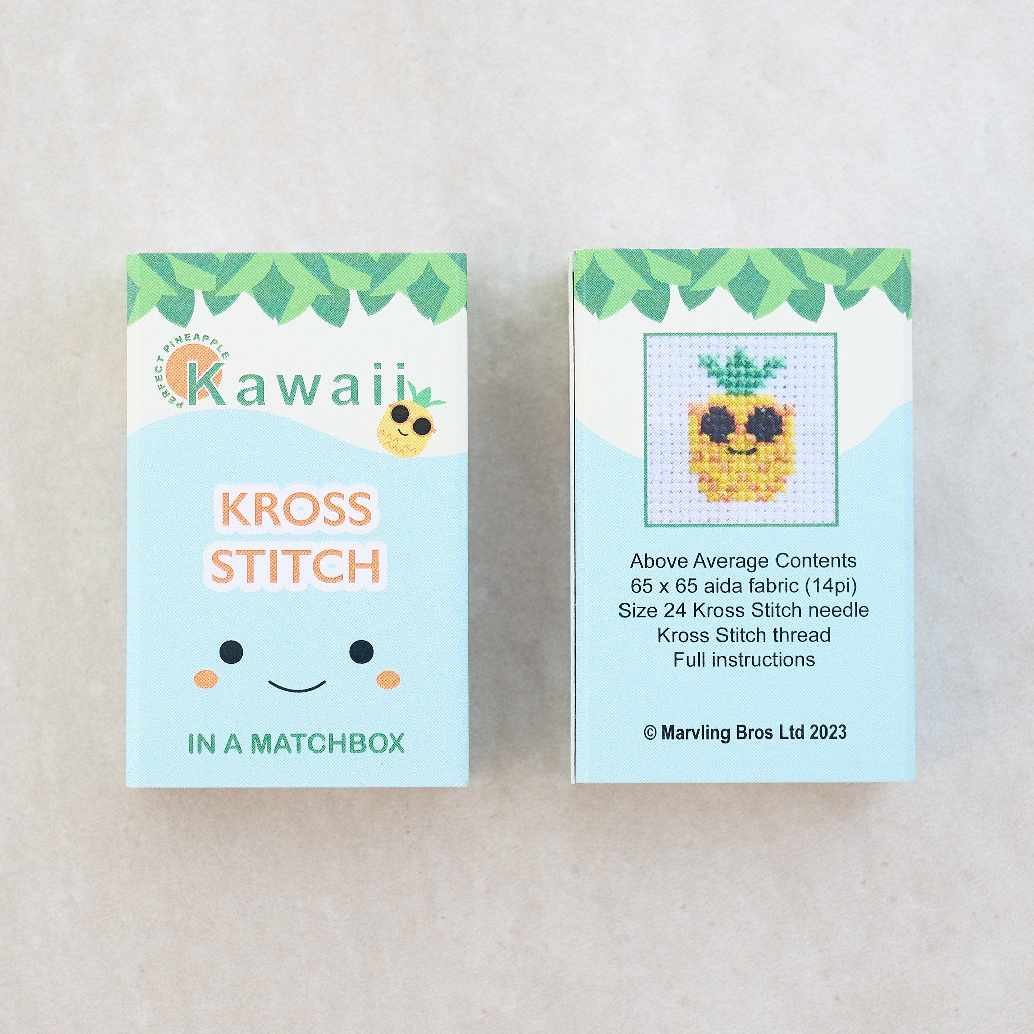 Kawaii Pineapple Cross Stitch Kit In A Matchbox