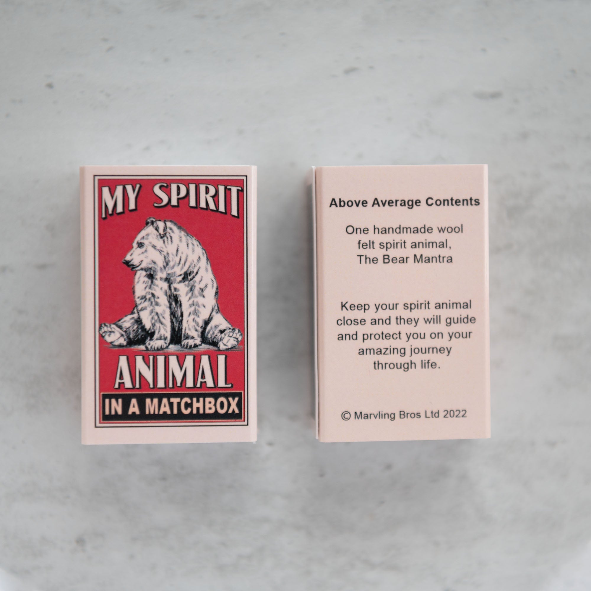 Wool Felt Bear Spirit Animal In A Matchbox