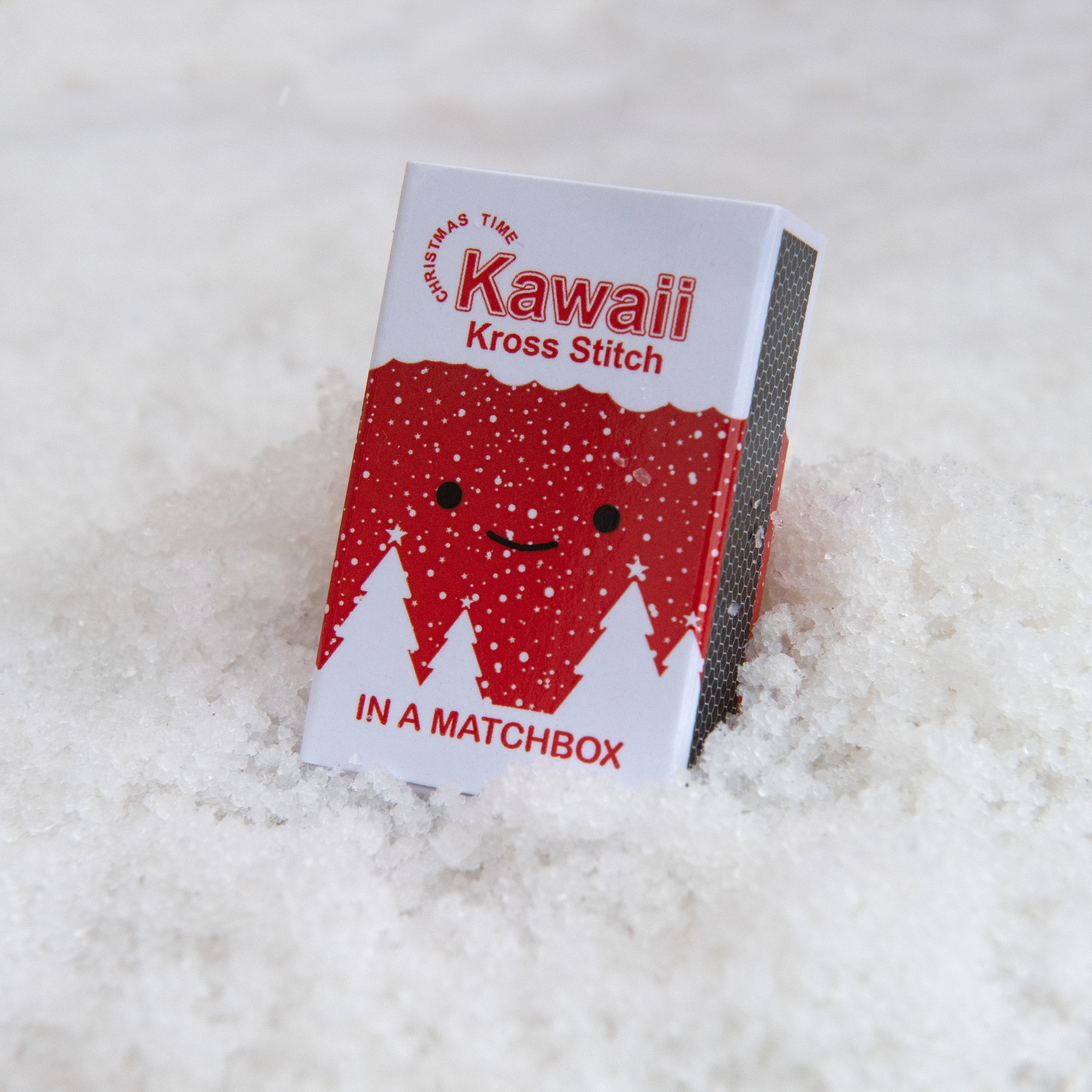 Kawaii Christmas Pudding Cross Stitch Kit In A Matchbox