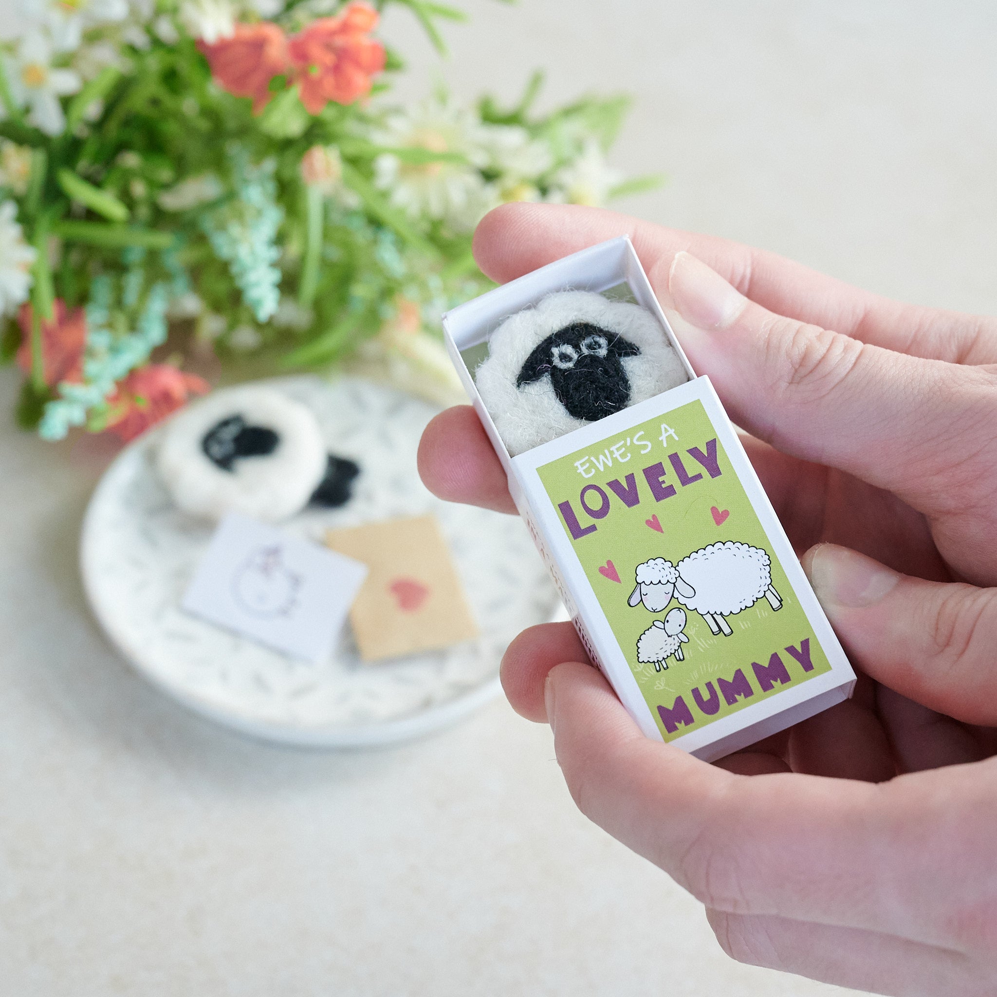 Ewe's A Lovely Mummy (one lamb) In A Matchbox