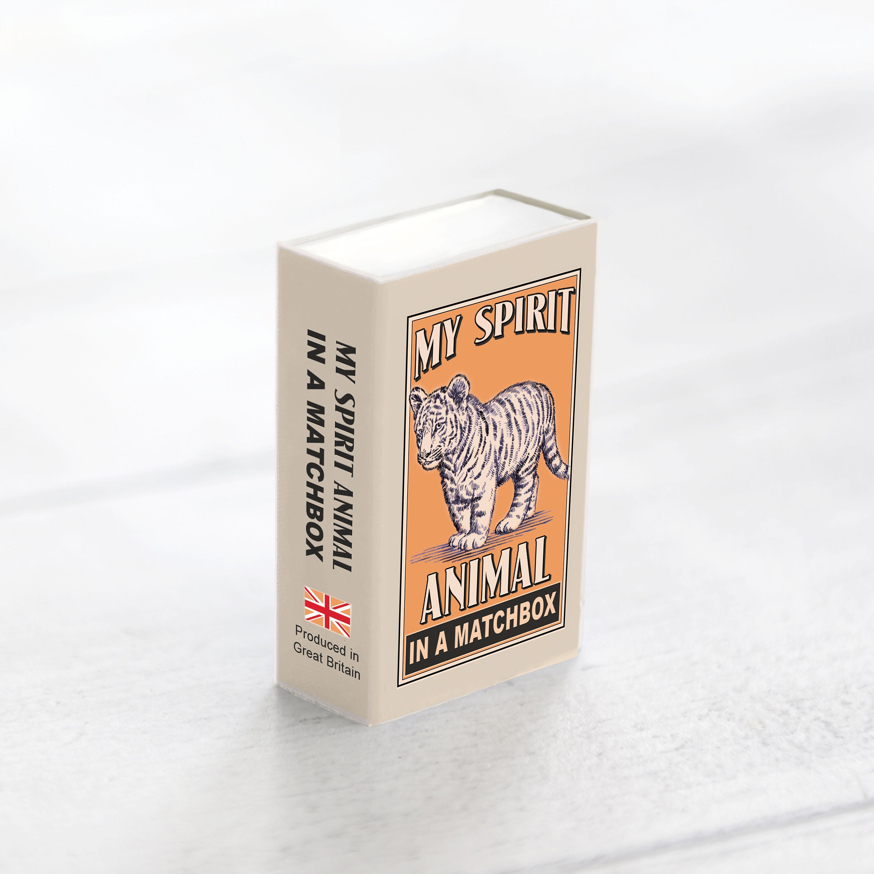 Wool Felt Tiger Spirit Animal Gift In A Matchbox