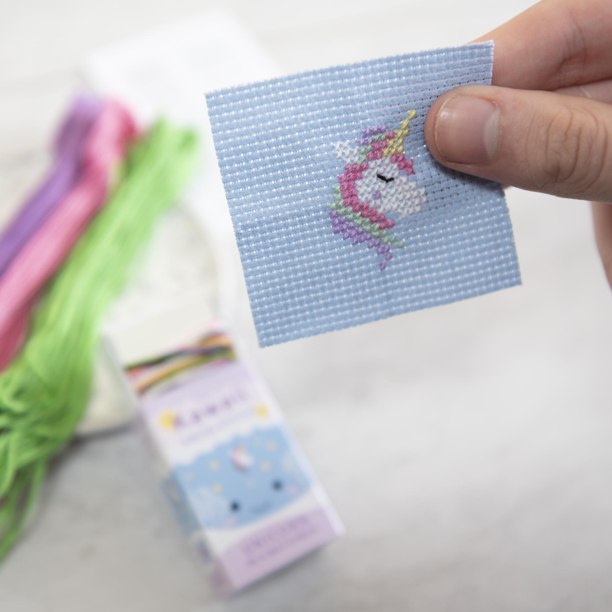 Kawaii Cross Stitch Unicorn In A Matchbox