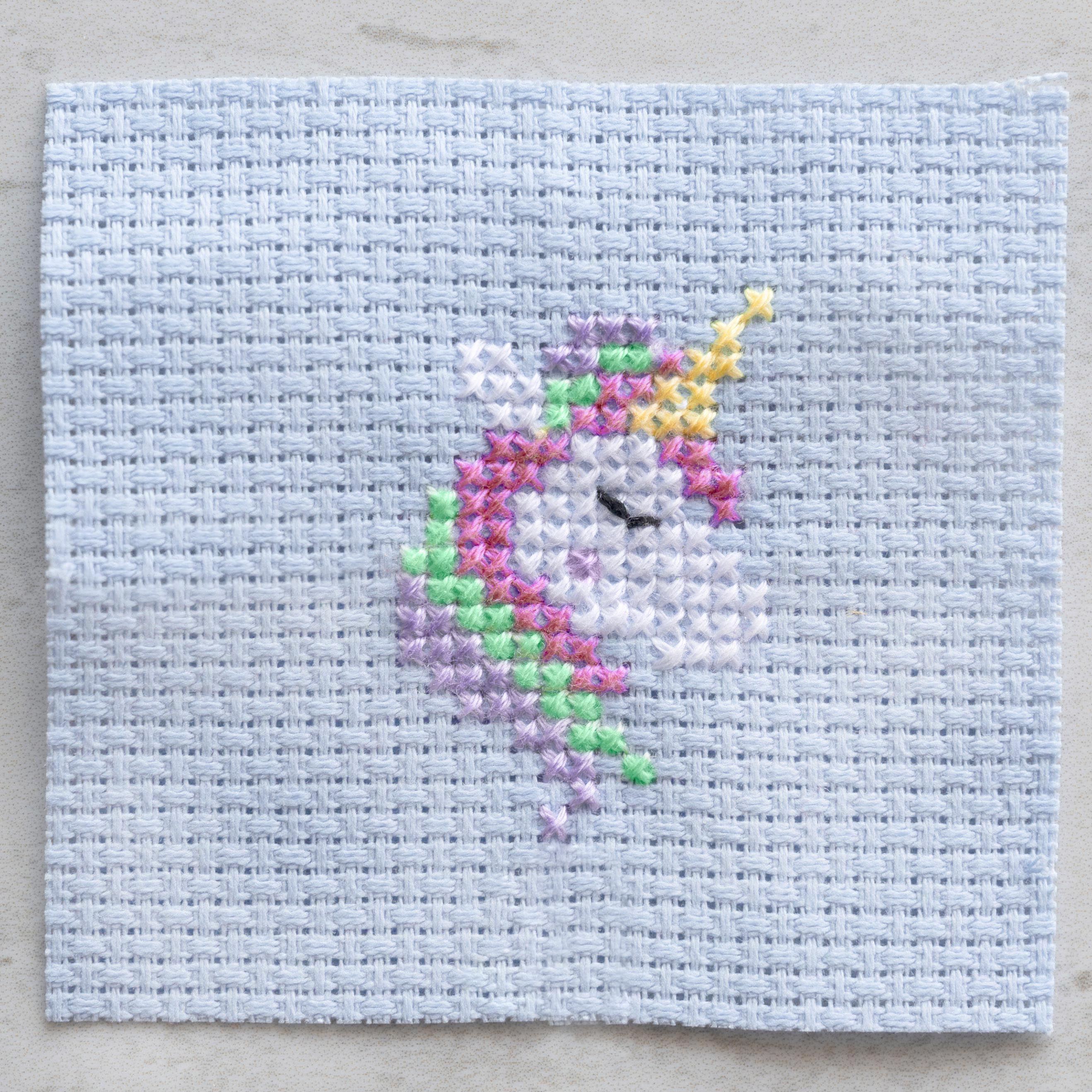 Kawaii Cross Stitch Unicorn In A Matchbox