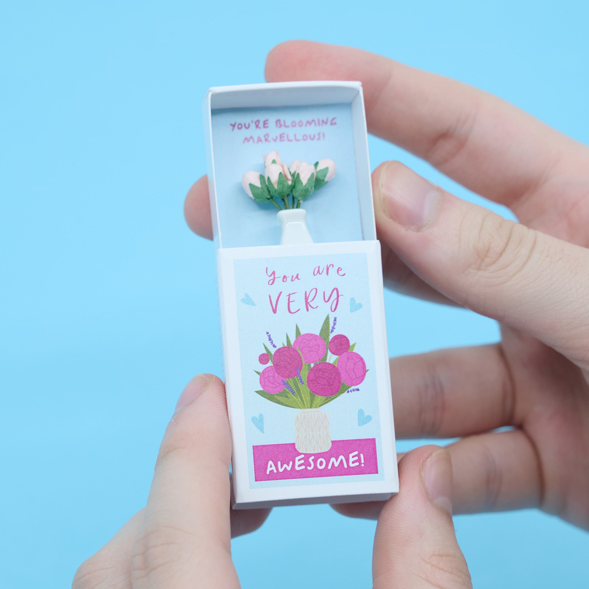 You're Very Awesome Vase Of Flowers In A Matchbox